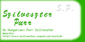 szilveszter purr business card